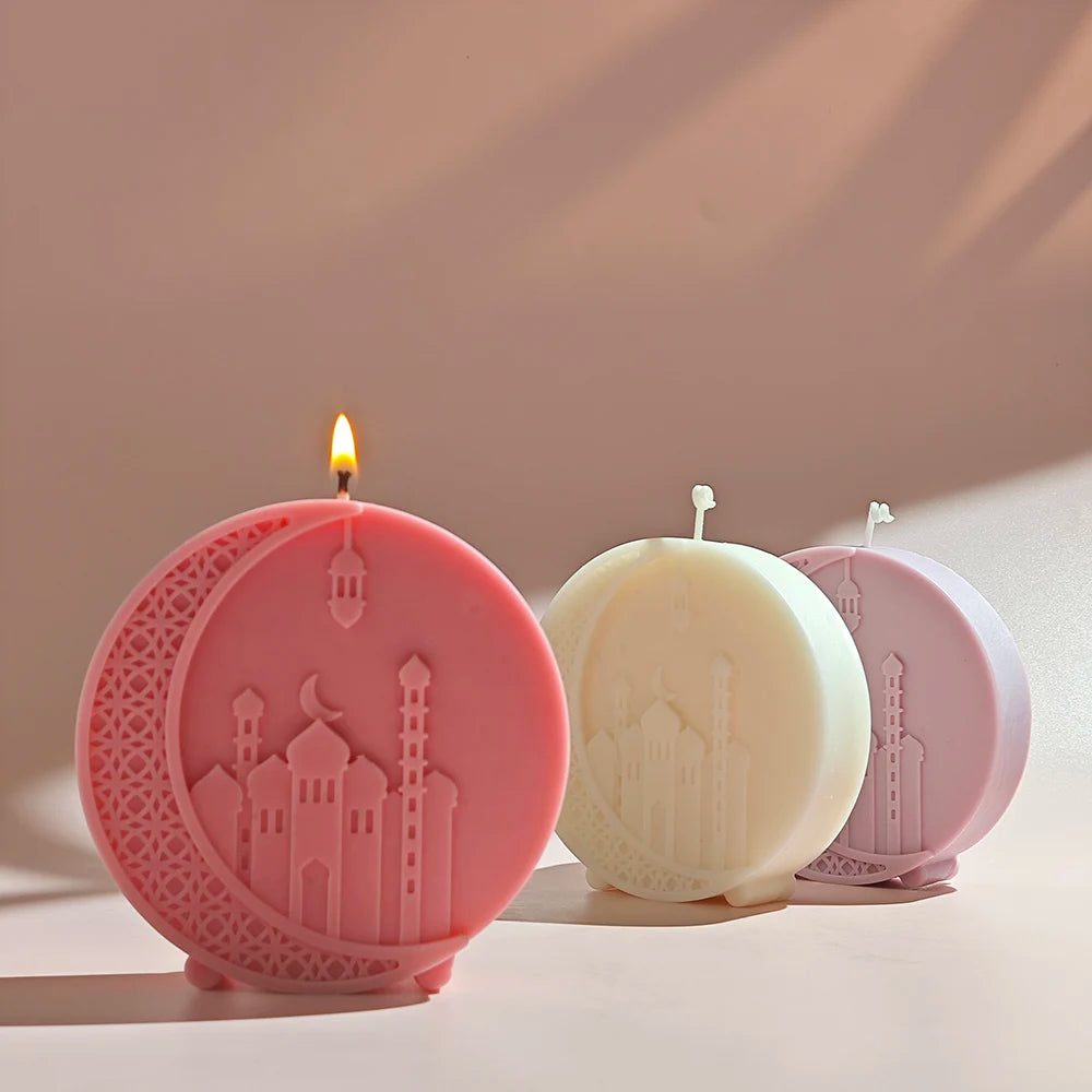 Mosque Style Round Moon Candle Mold