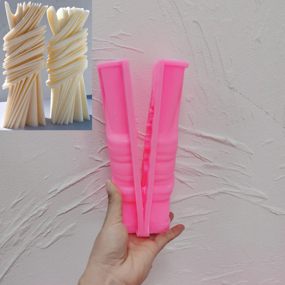 Abstract Geometric Pillar Candle Mold