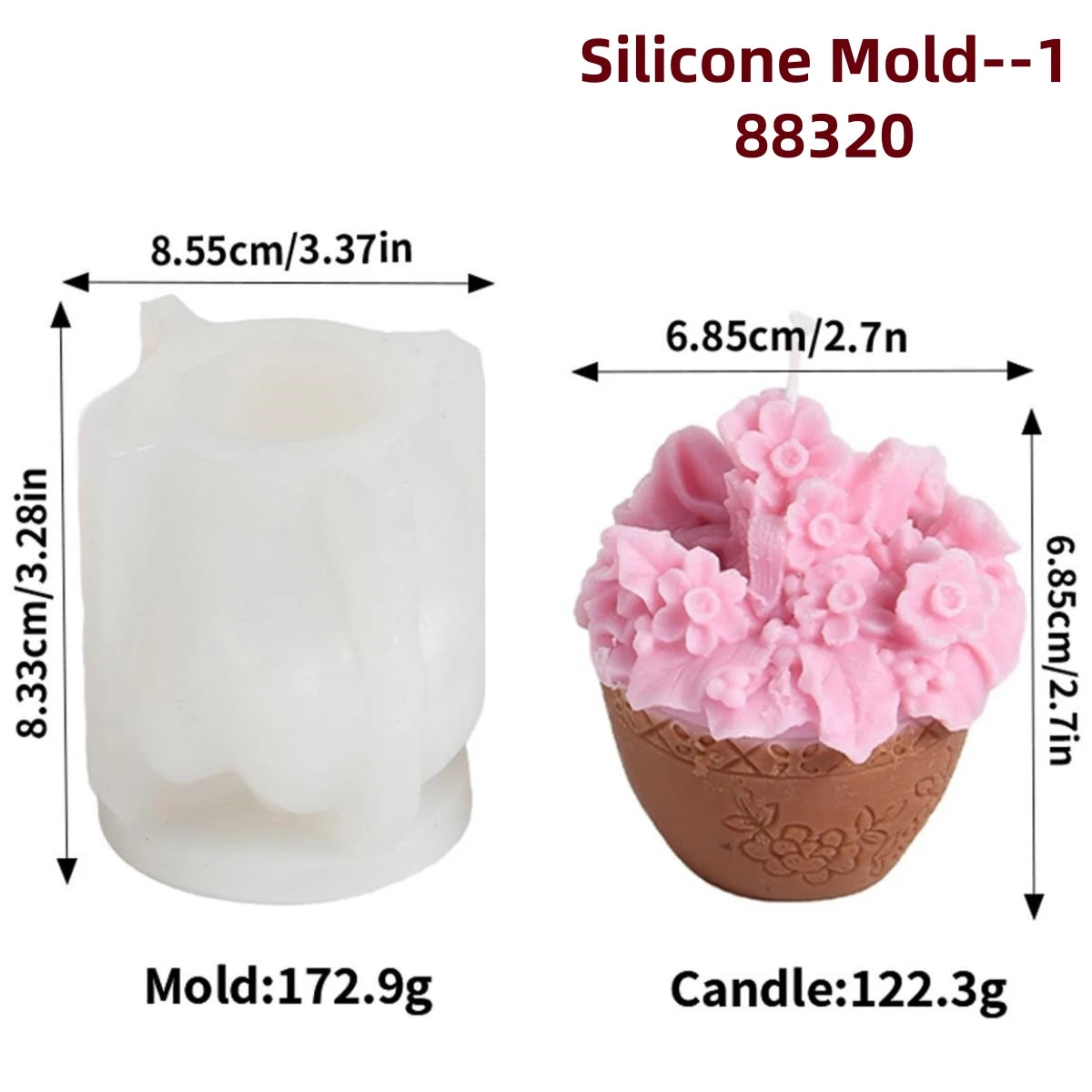 DIY Rose Flower Love Candle Mold