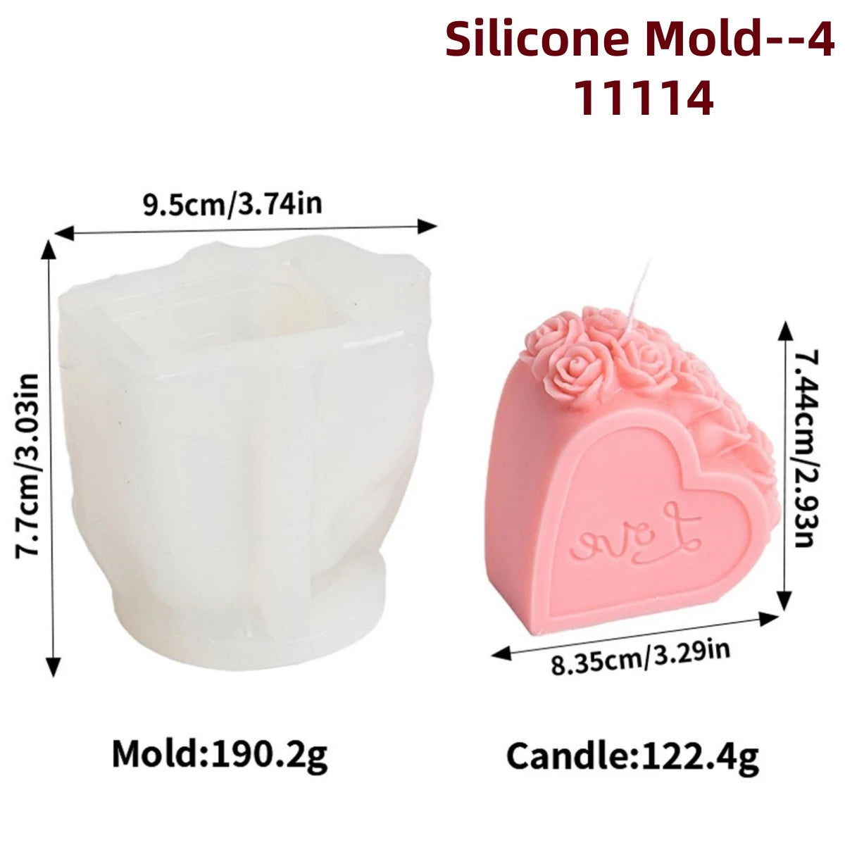 DIY Rose Flower Love Candle Mold