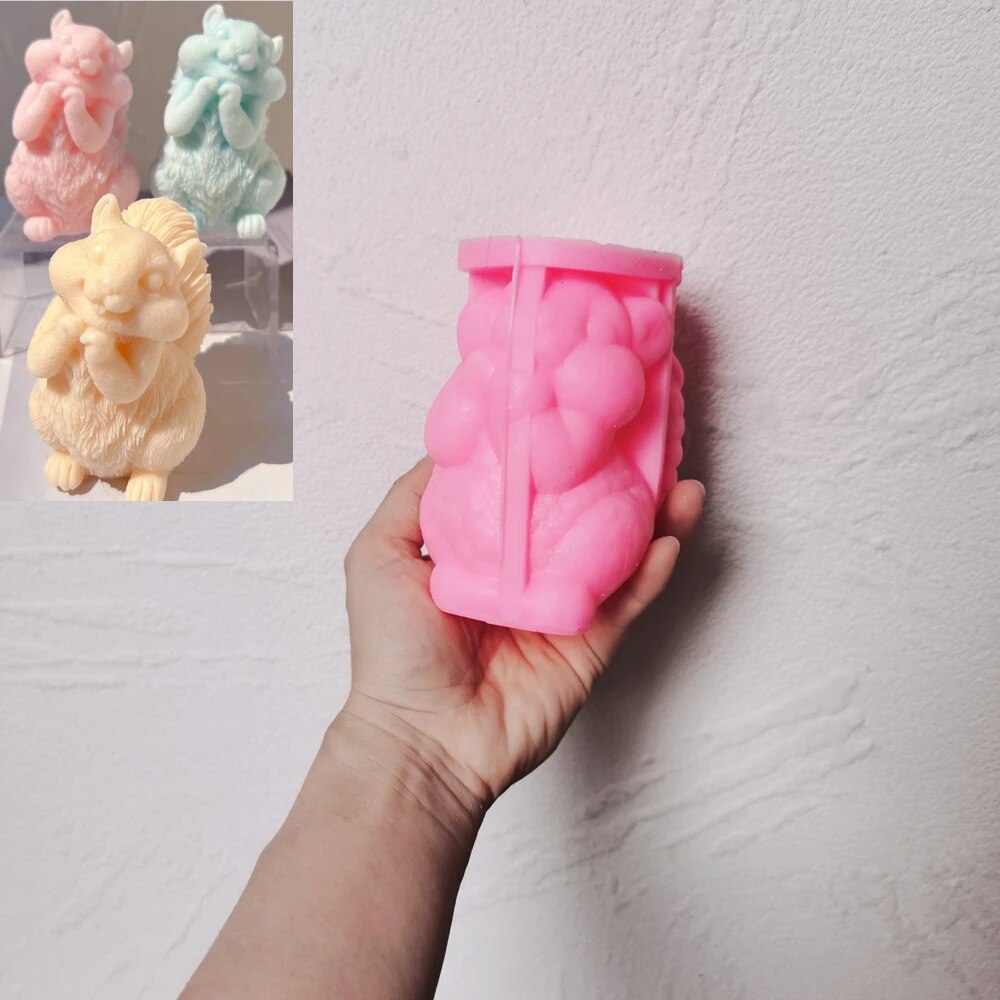 Cute Squirrel Silicone Candle Mold