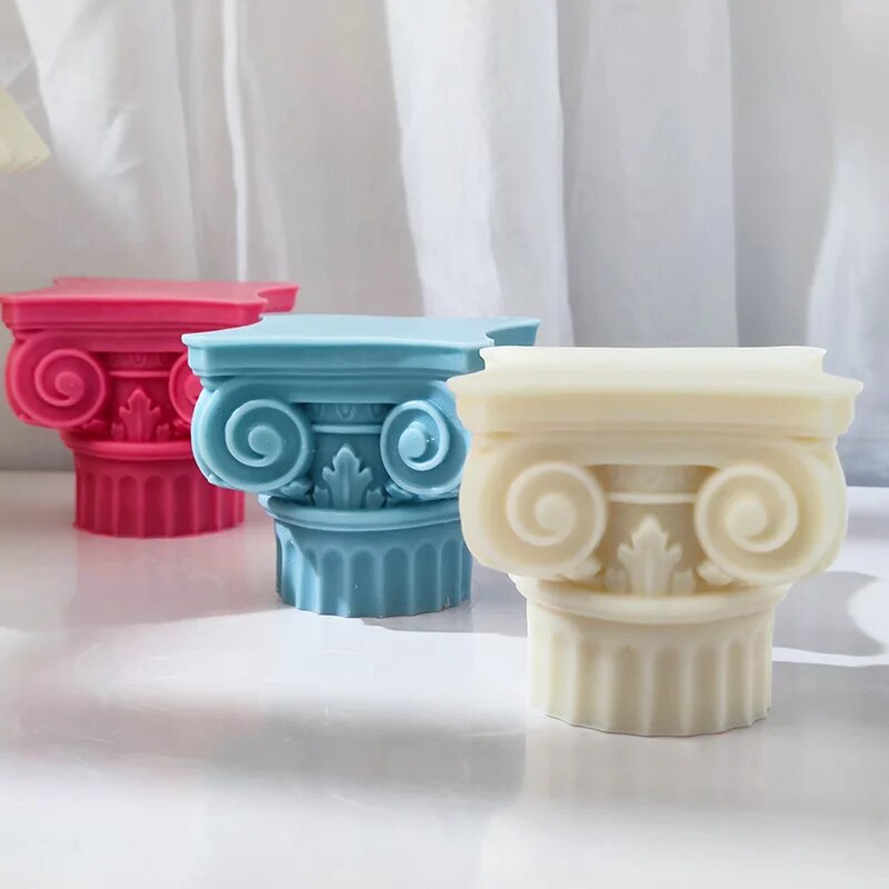 Large Roman Pillar Candle Mold Classic Corinthian