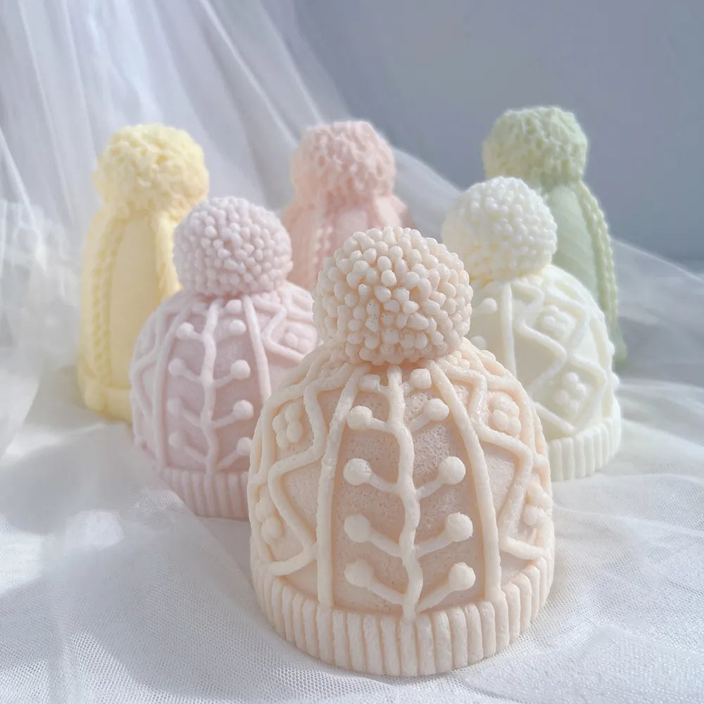 Christmas Winter knitted Hat Silicone Candle Mold