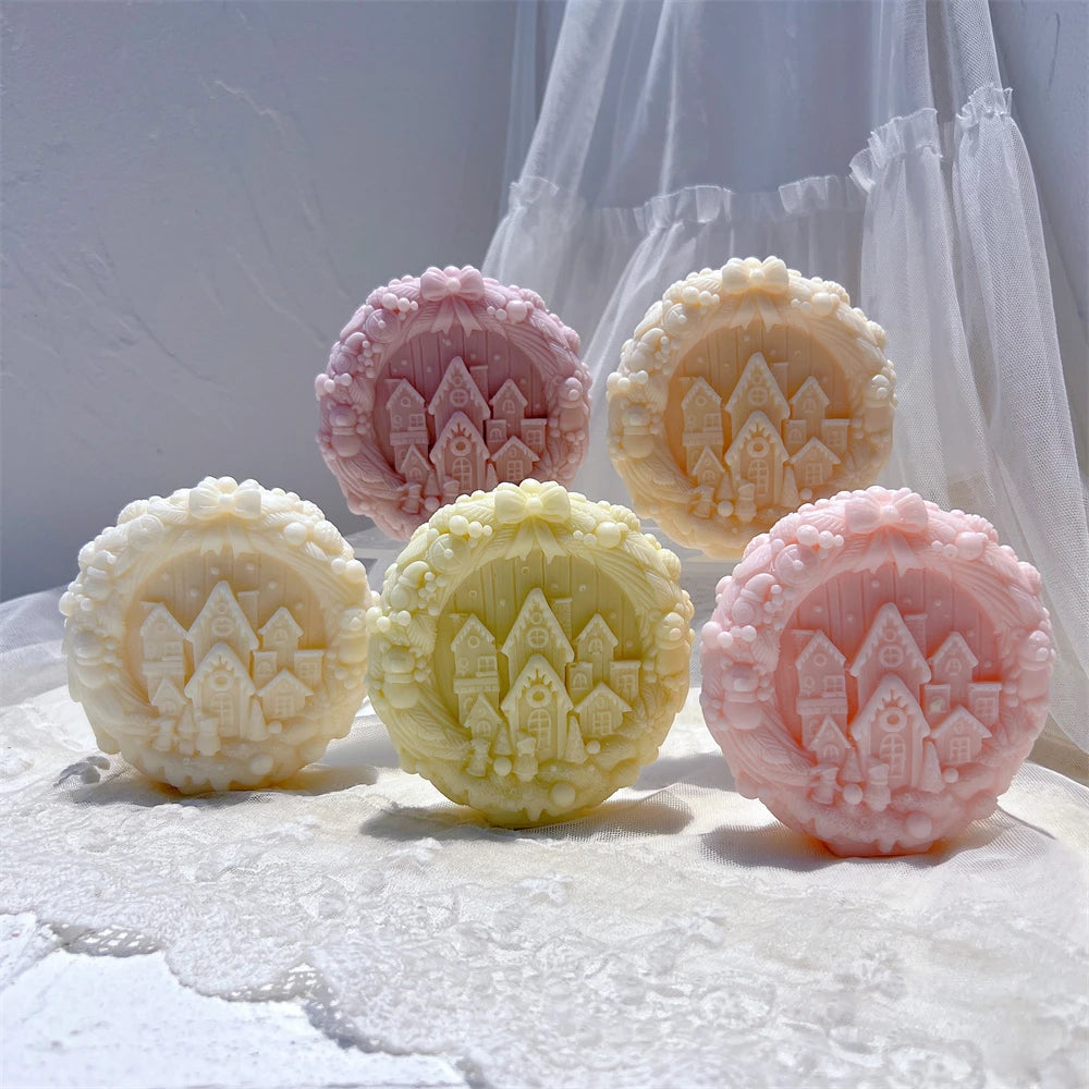 Christmas Wreath Silicone Candle Mold