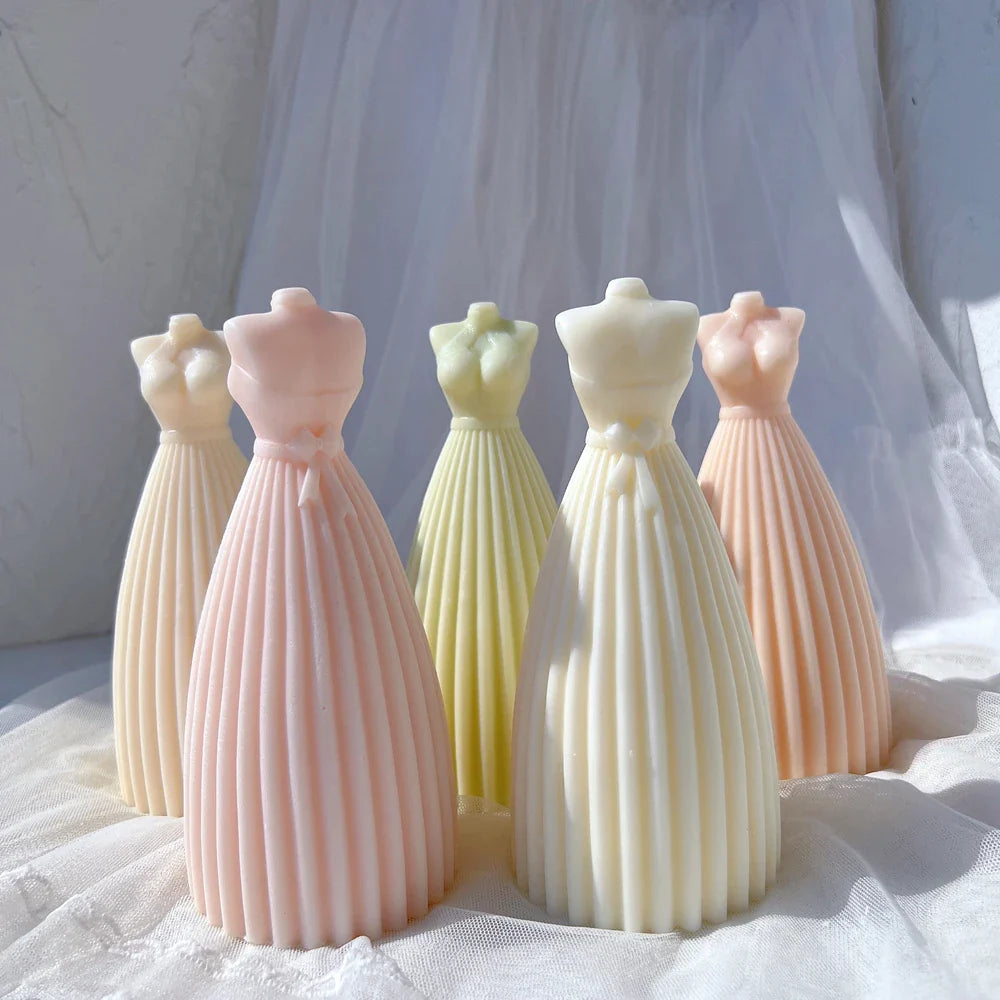 Wedding Dress Silicone Candle Mold
