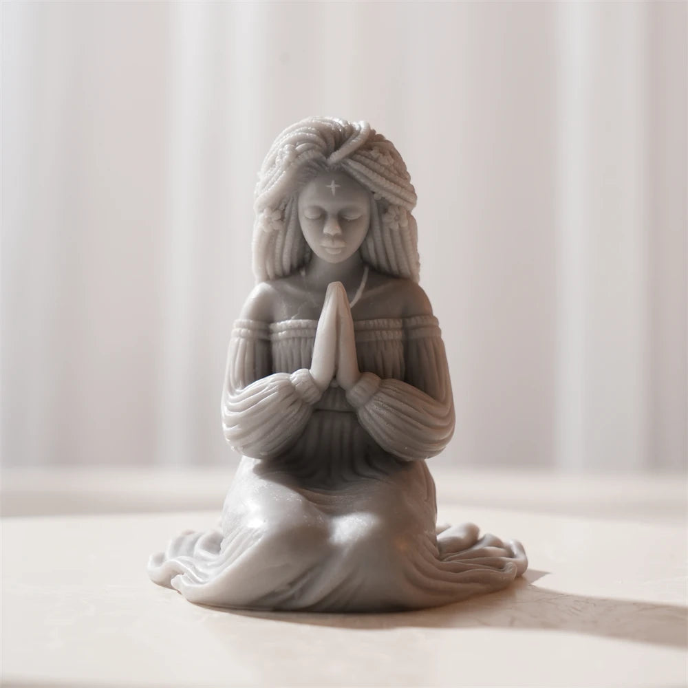 Prayer Women Statue Candle Silicone Mold for Wax