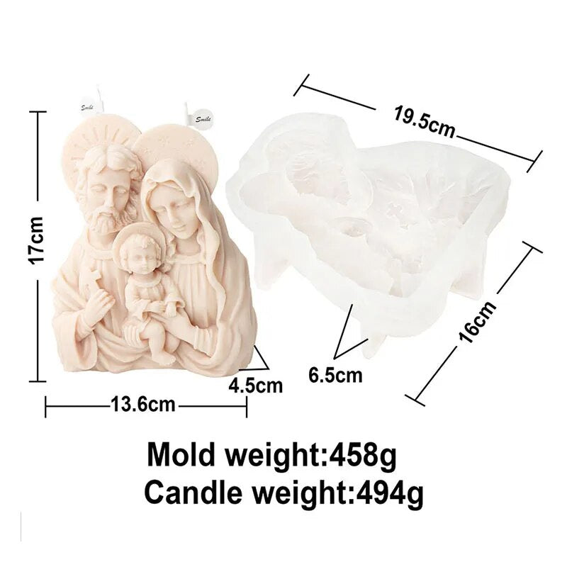 Jesus Family Candle Mold
