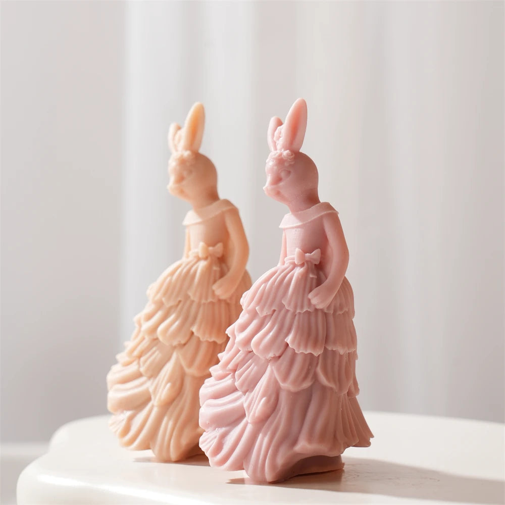 Elegant Lady Rabbit Silicone Candle Mold