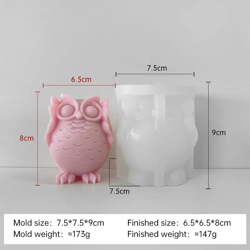Cartoon Owl Silicone Candle Mold for DIY Aroma Candle