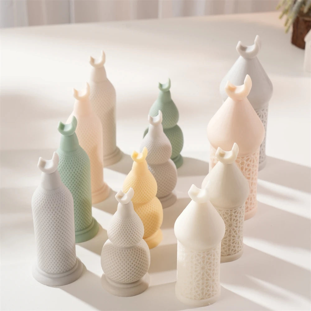 Ramadan Kareem Moon Pillar Candle Silicone Mold