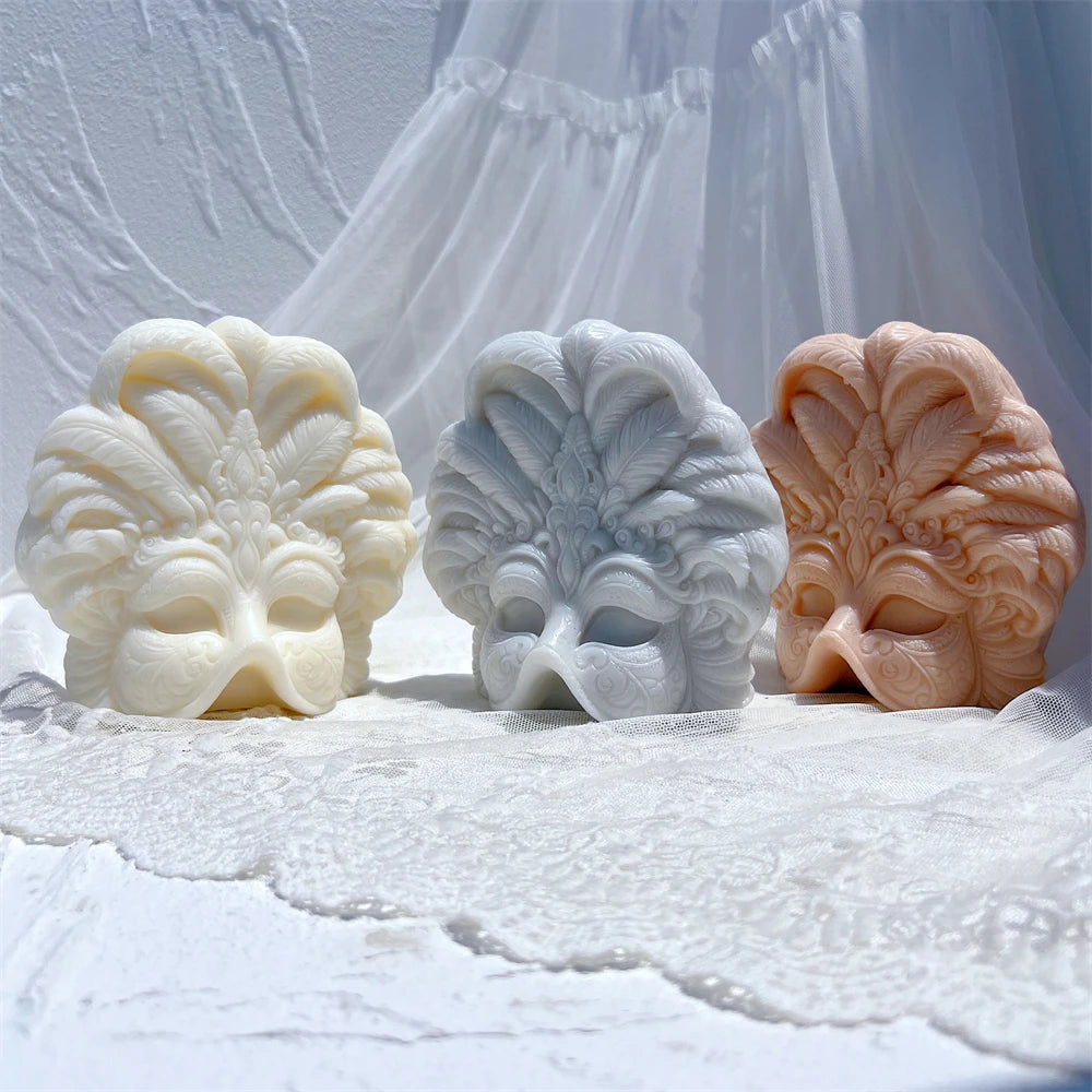 Mardi Gras Masks Candle Silicone Mold