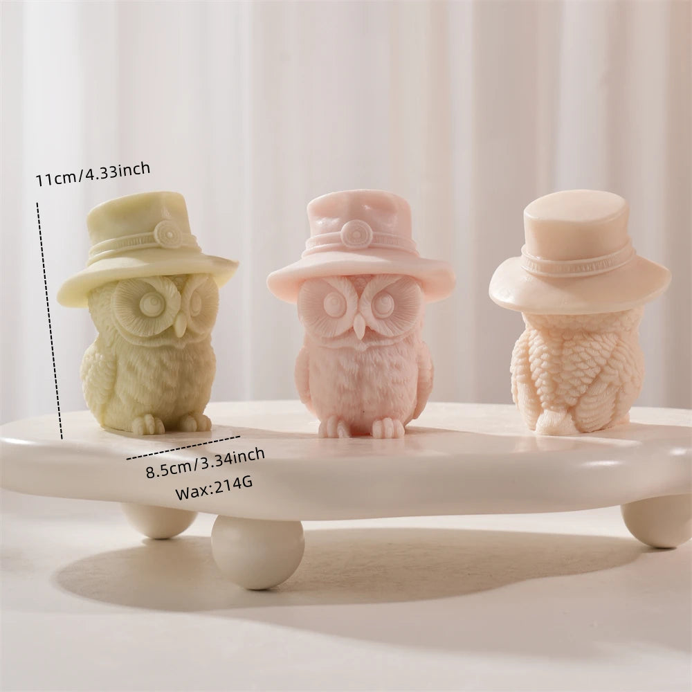 Hat Owl Candle Silicone Mold for DIY Crafts