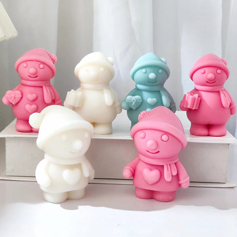 Scarf Snowman Candle Mold