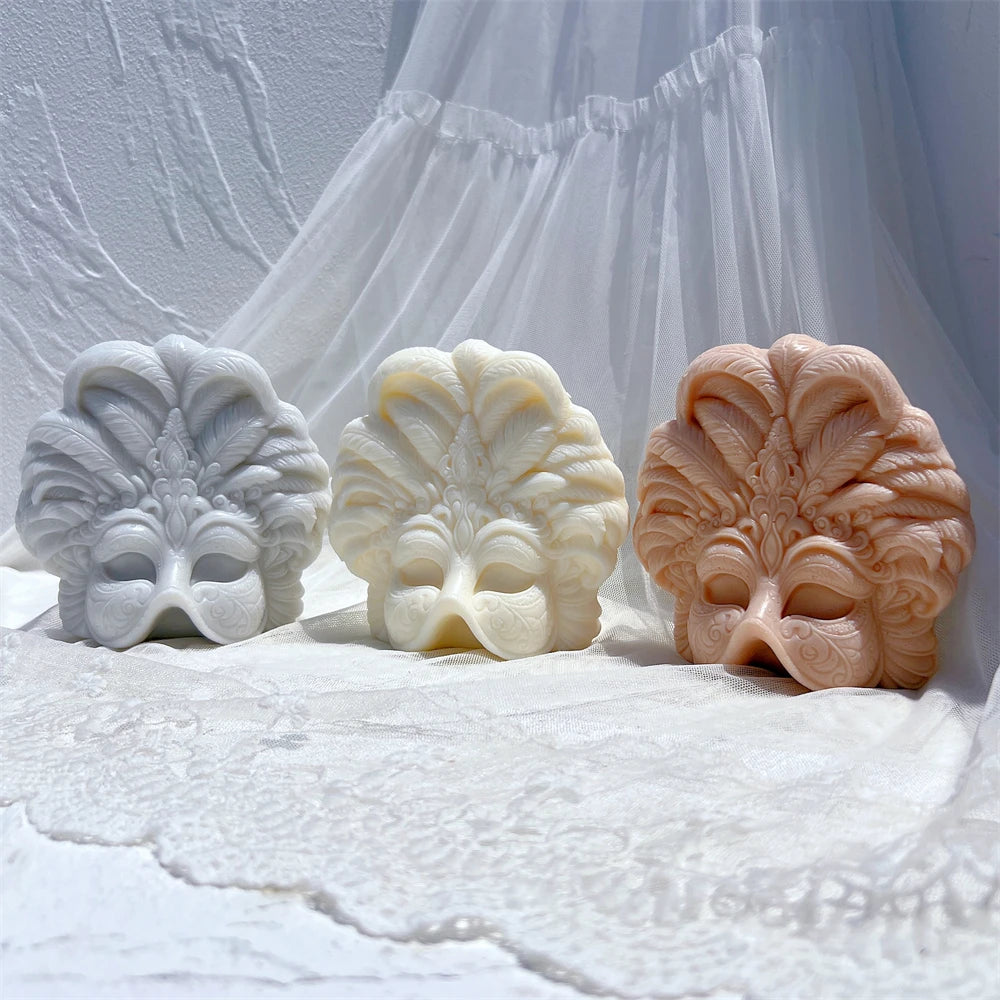 Mardi Gras Masks Candle Silicone Mold