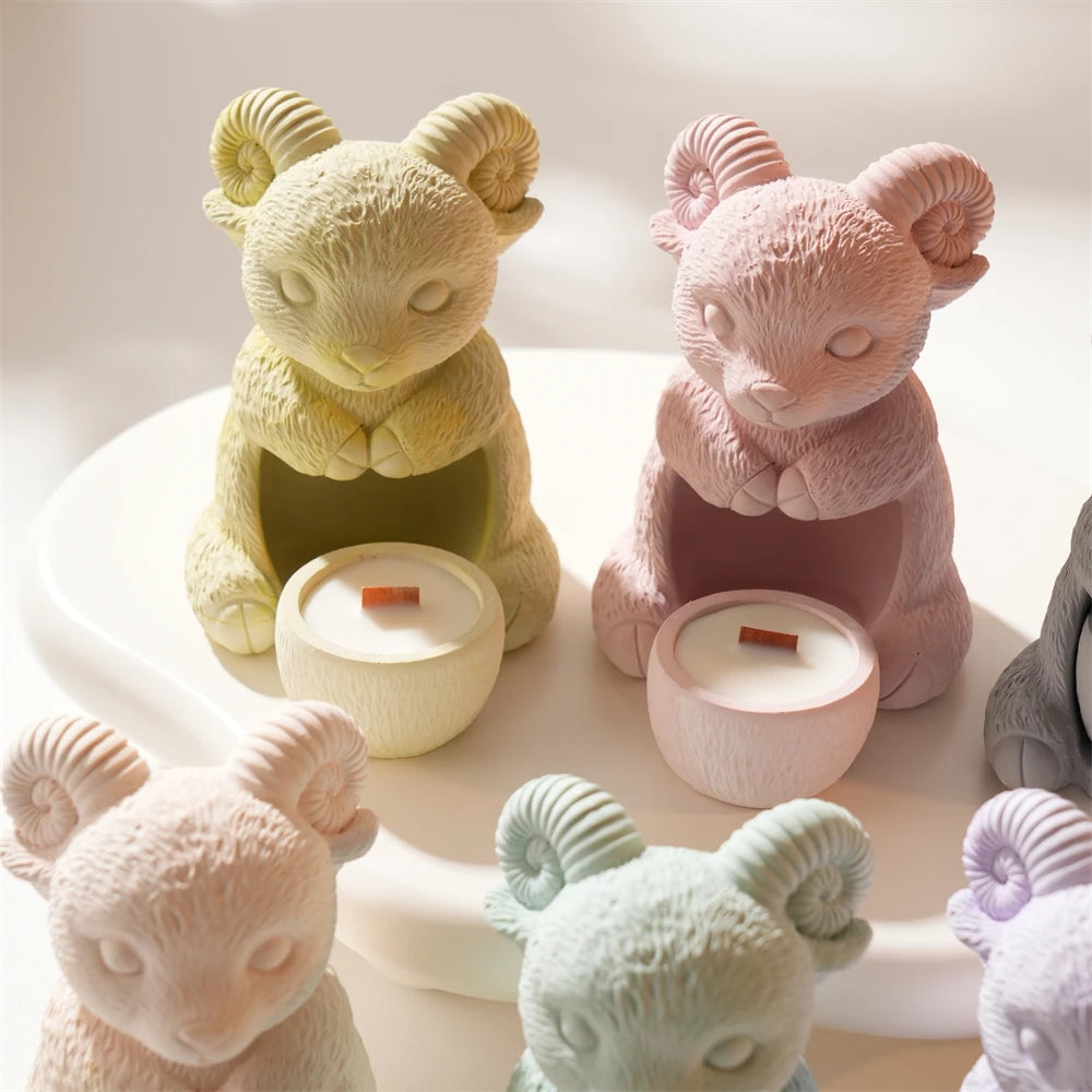 Hollow Sheep Silicone Candle Mold for Tea Light Holders