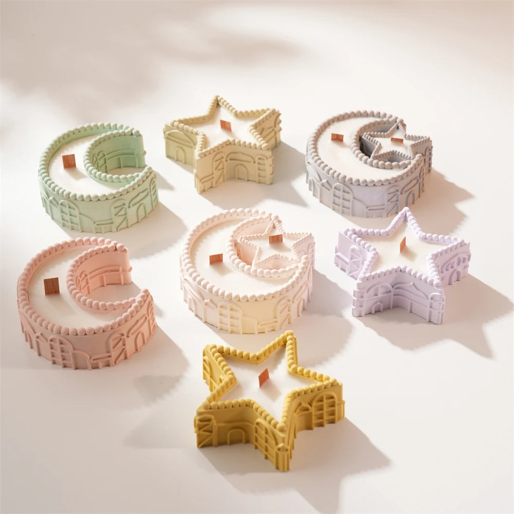 Star & Moon Ramadan Candle Jar Silicone Mold