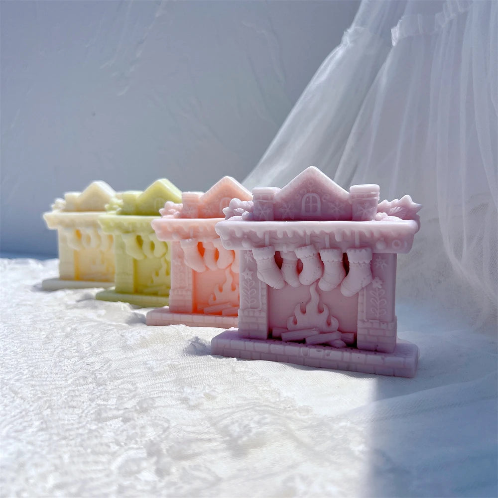 Christmas Fireplace Silicone Candle Mold