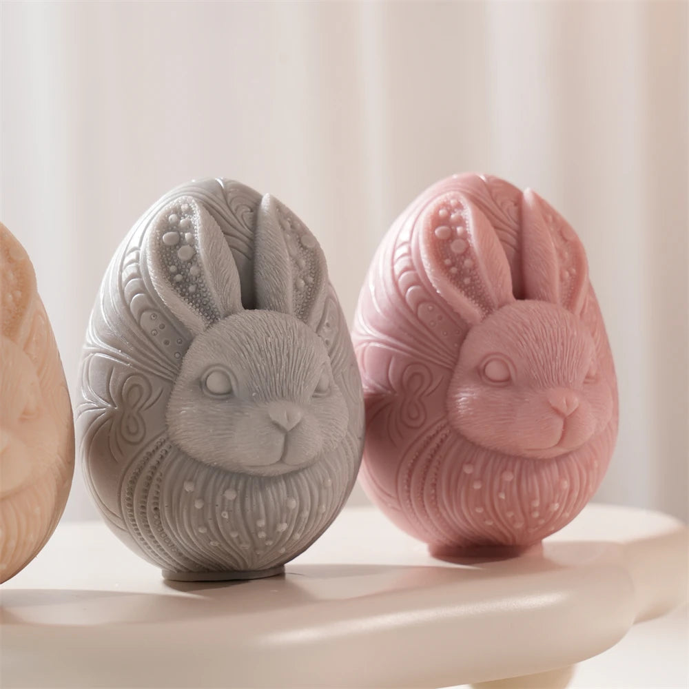 Easter Egg Rabbit Candle Silicone Mold DIY Craft