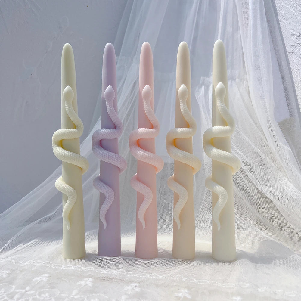 25CM Tall Snake Around Pillar Candle Mold