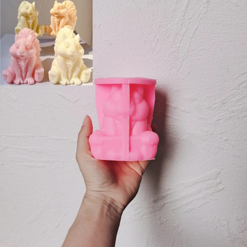 Cute Squirrel Silicone Candle Mold