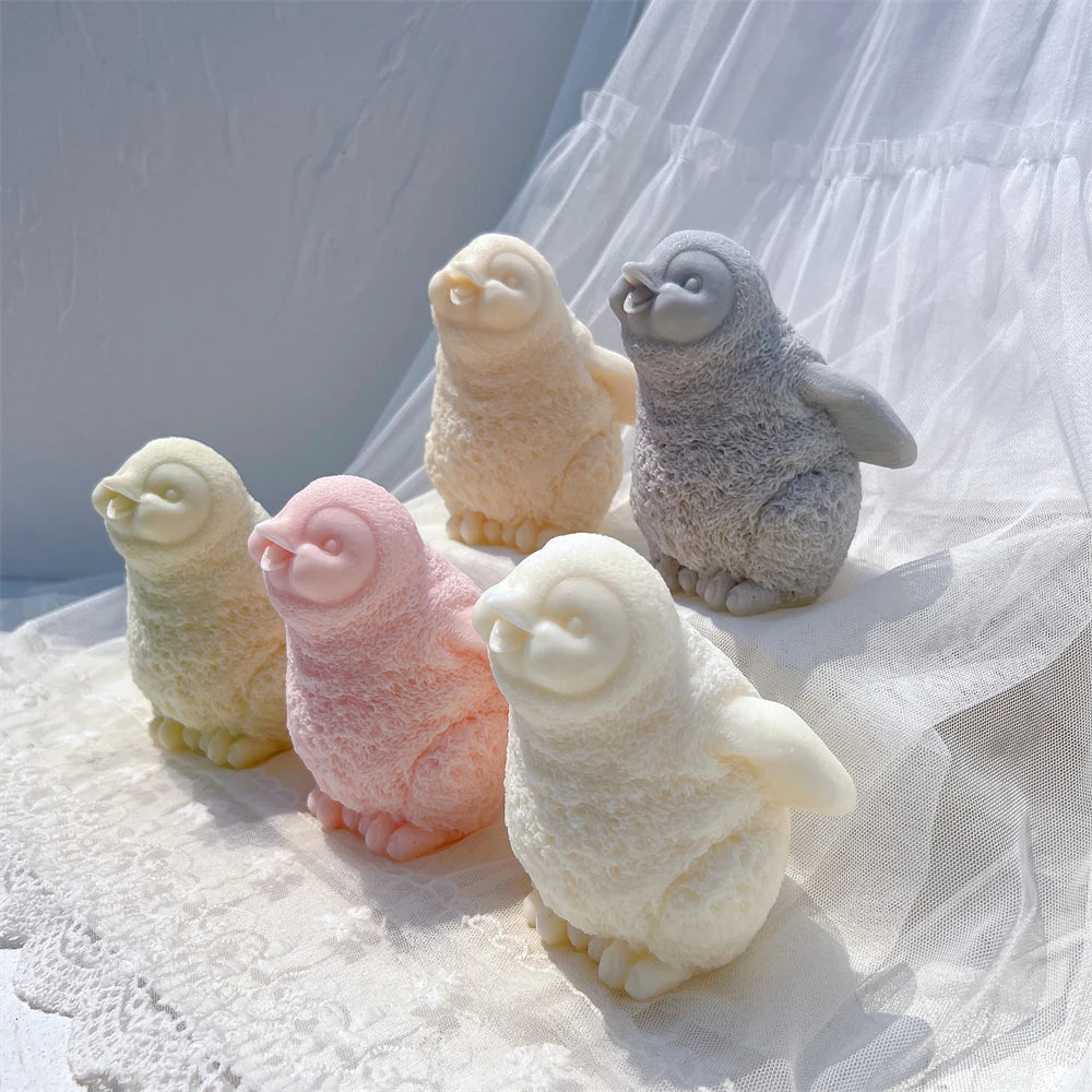 Cute Penguin Statue Candle Mold