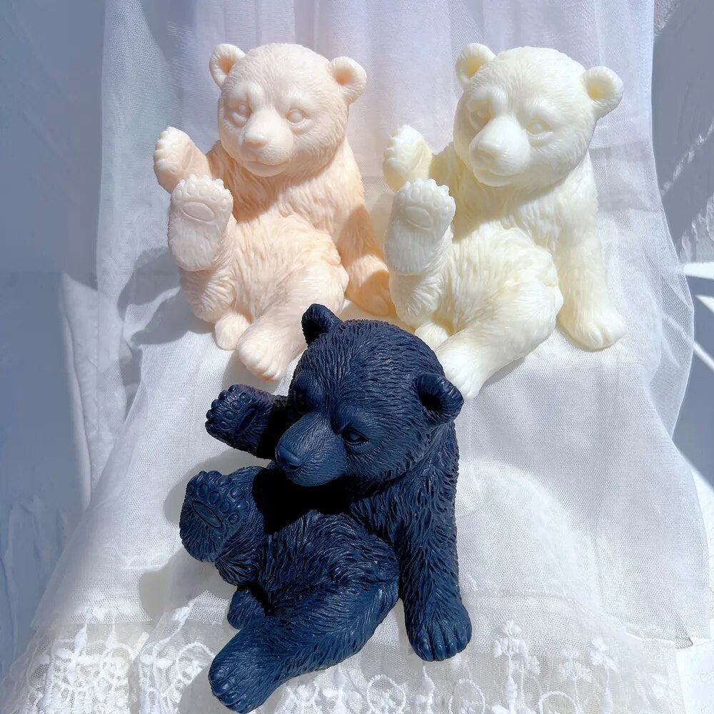 Cute White Bear Candle Silicone Mold