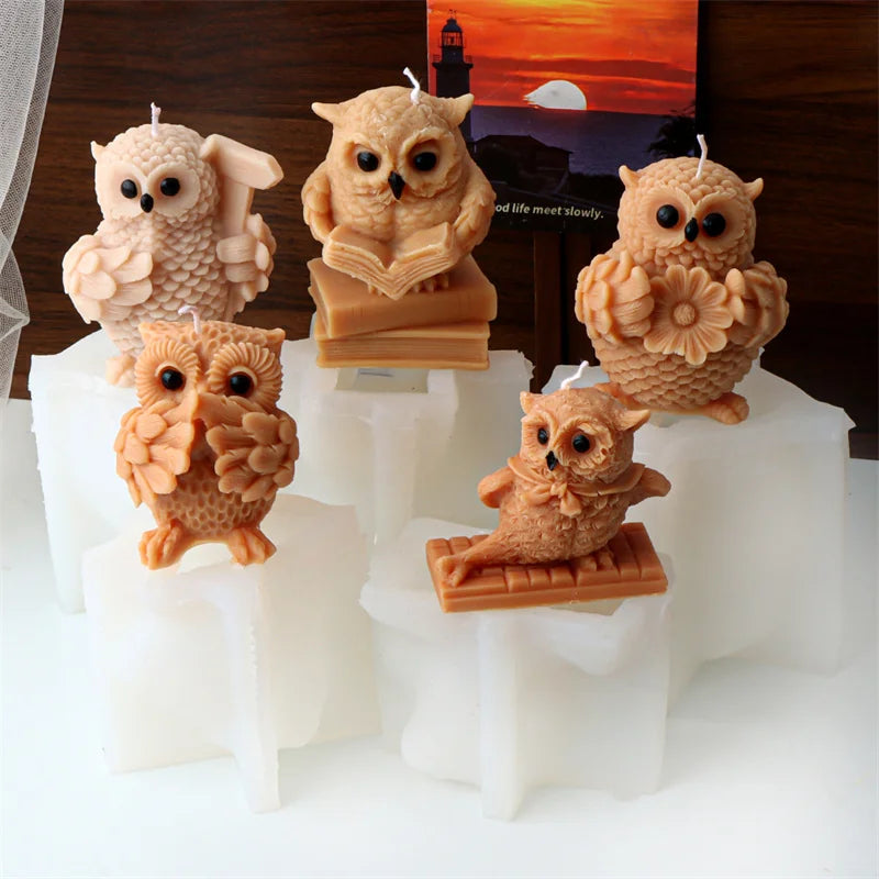 3D Owl Silicone Candle Mold