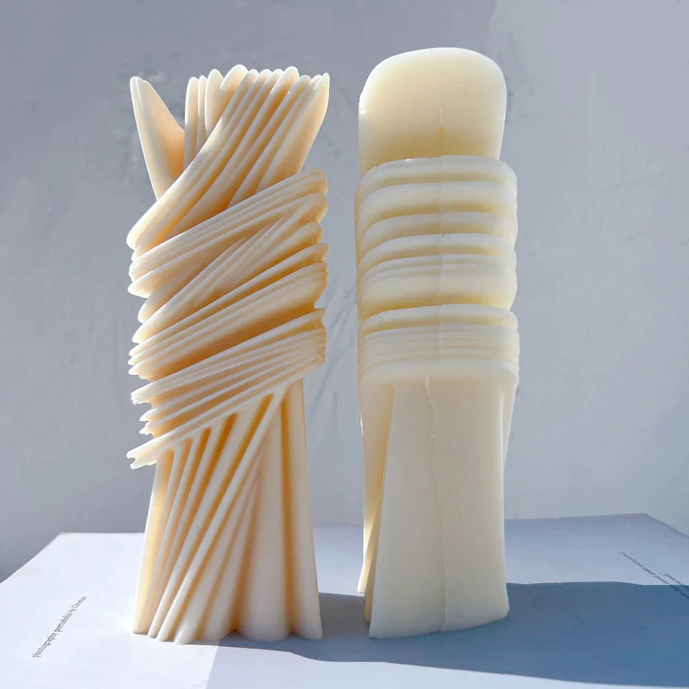 Abstract Geometric Pillar Candle Mold