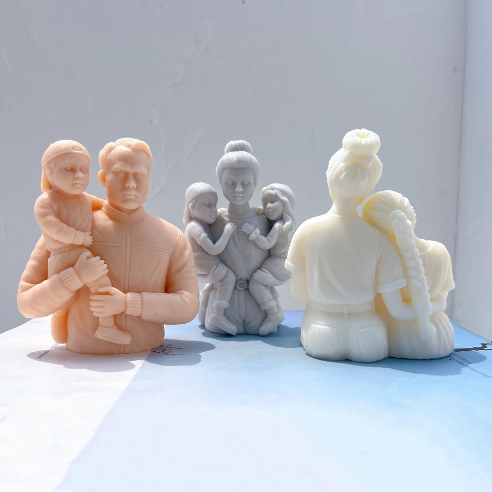 Mother and Father with Child Candle Mold