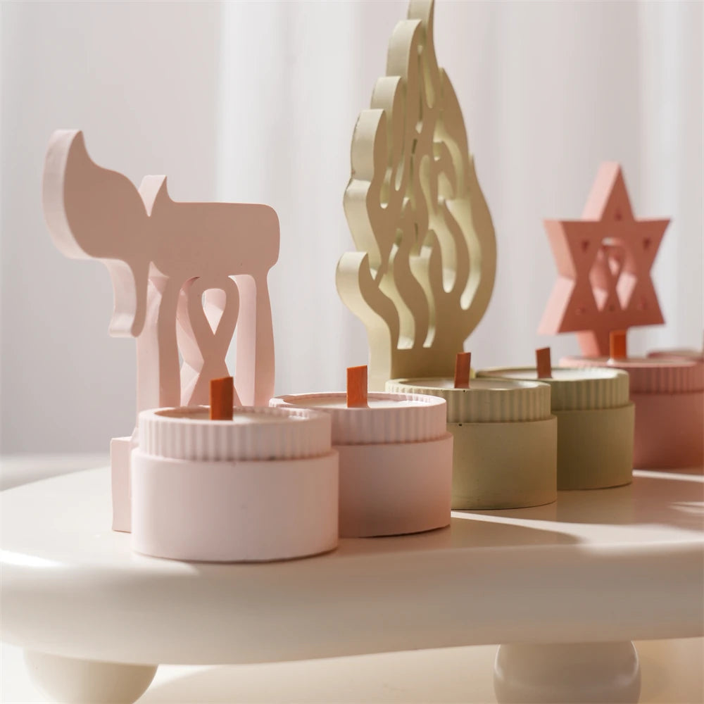 Shabbat Chai Concrete Candle Vessel Silicone Mold