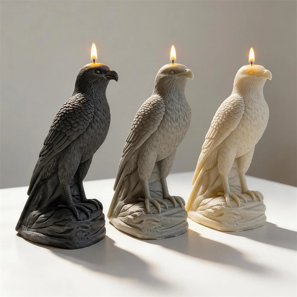 Arabian Falcon Statue Silicone Candle Mold for Decor