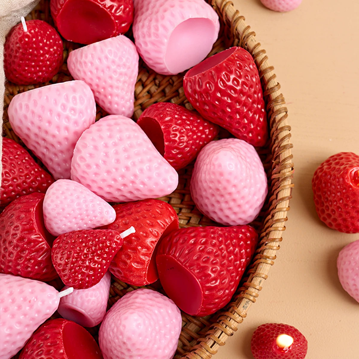 Strawberry Shaped Silicone Candle Mold 4PCS/1PC S/M/L