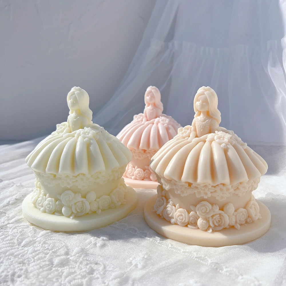 Princess Wedding Dress Cake Shape Candle Mold