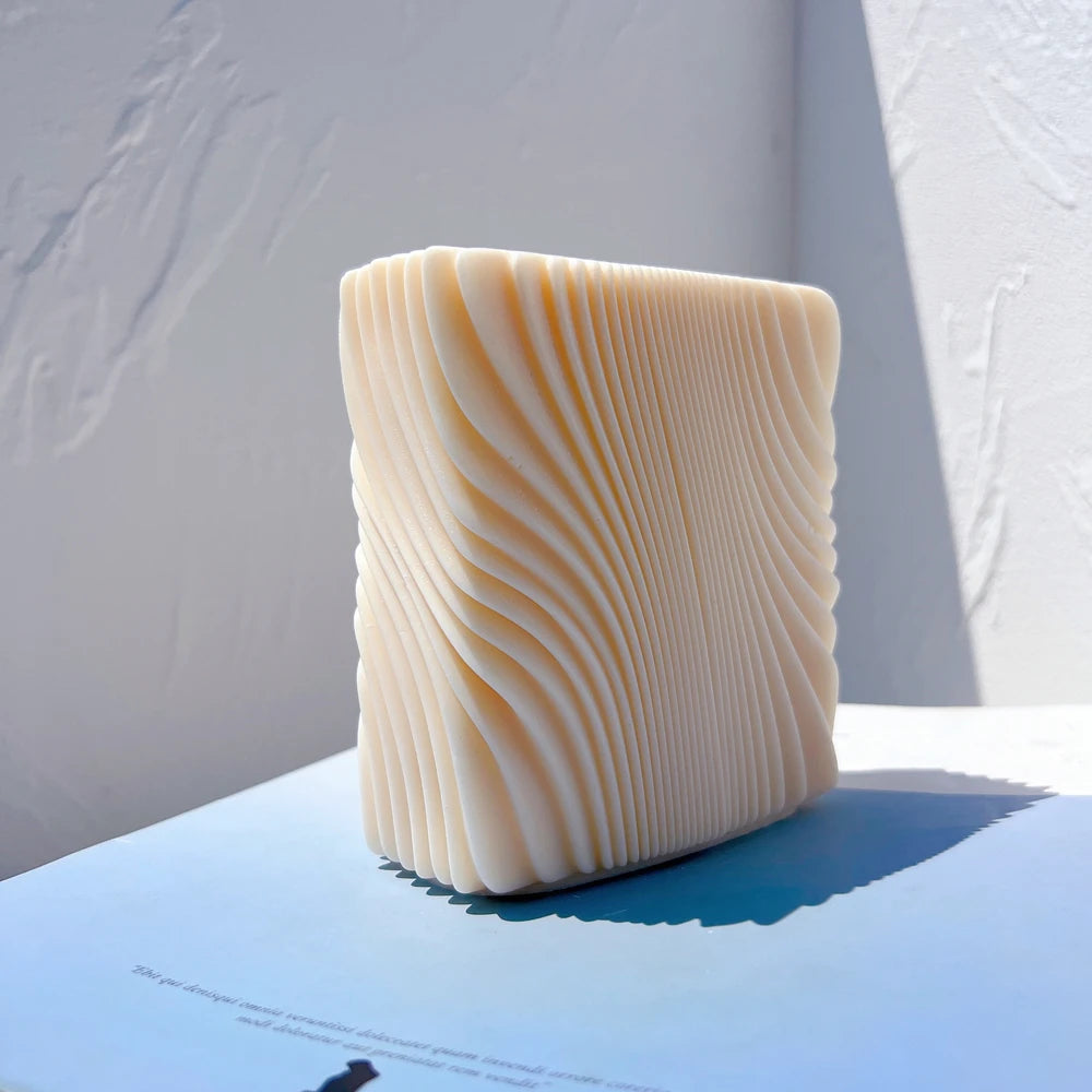 Block Square Swirl Candle Mold
