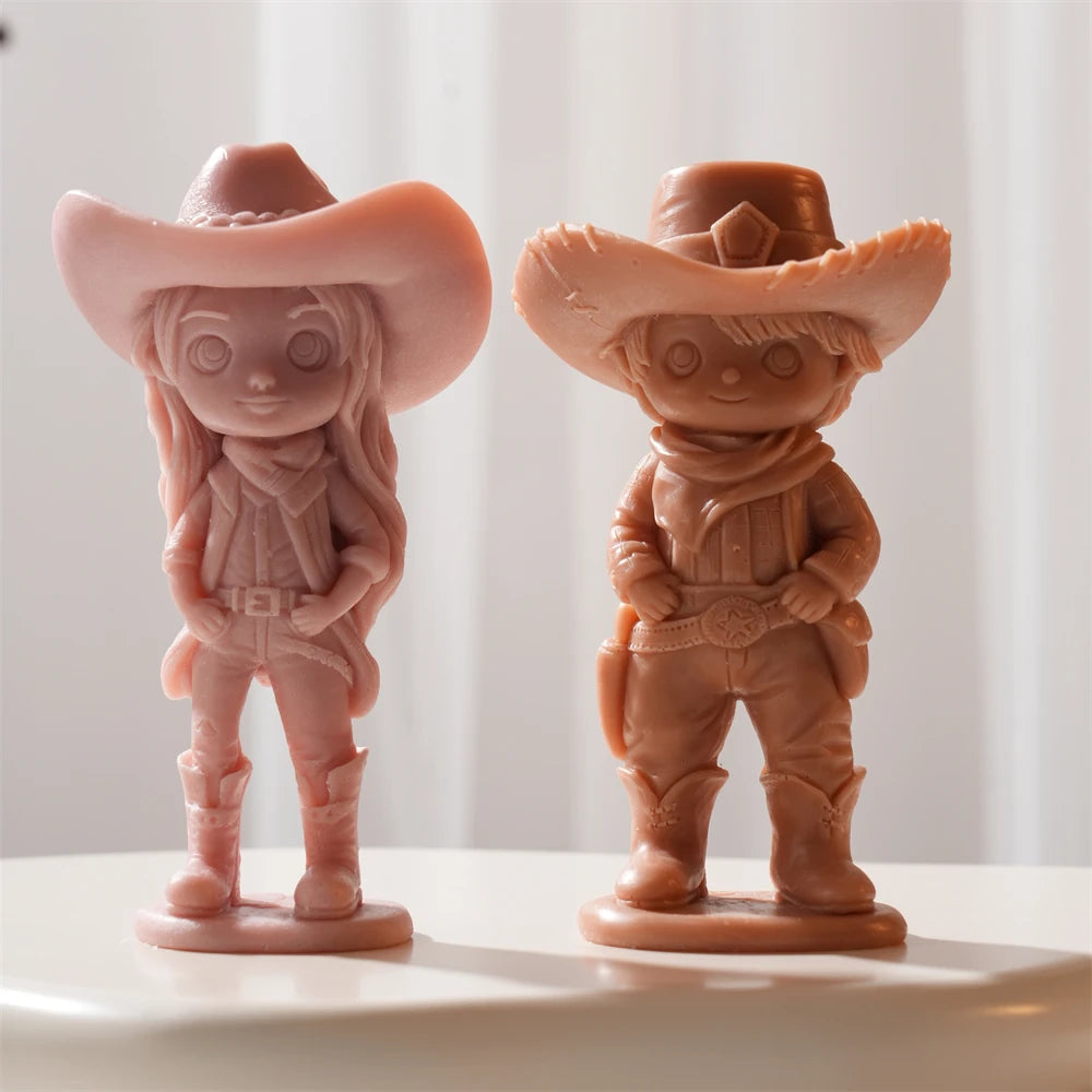 Cowboy & Cowgirl Silicone Candle Mold