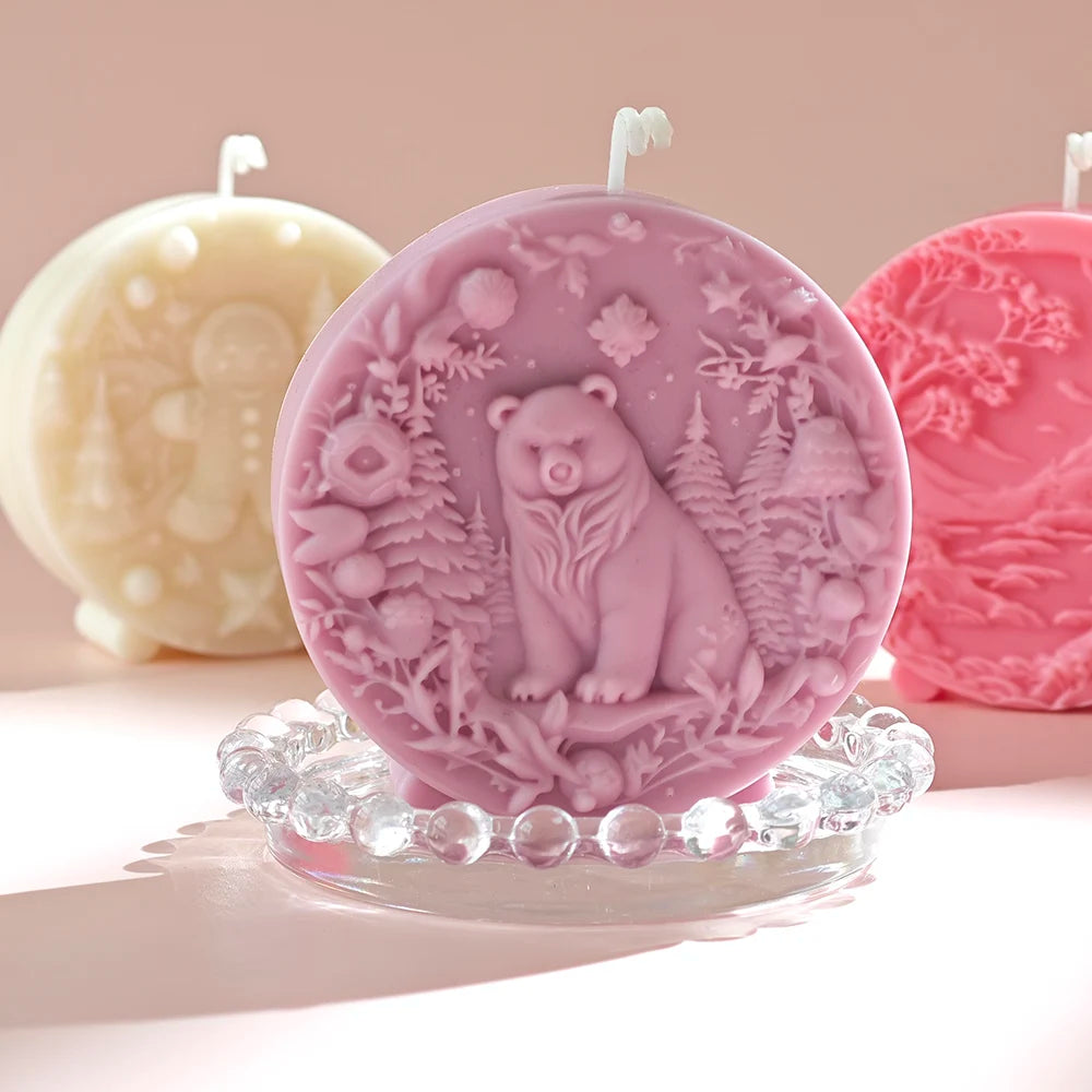 Winter Bear Gingerbread man Candle Mold