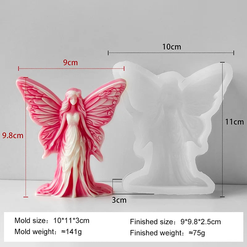 DIY Butterfly & Flower Fairy Design Scented Candle Silicone Mold