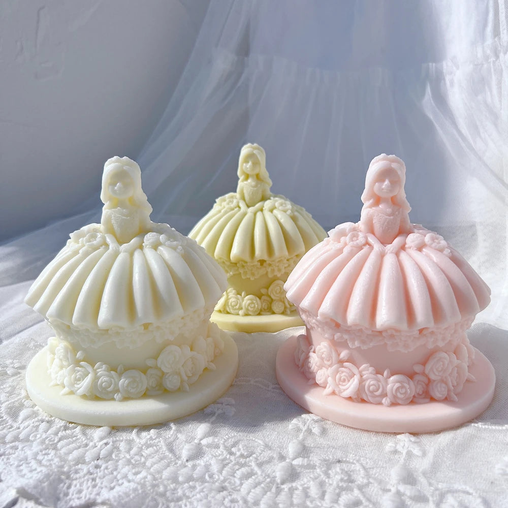 Princess Wedding Dress Cake Shape Candle Mold