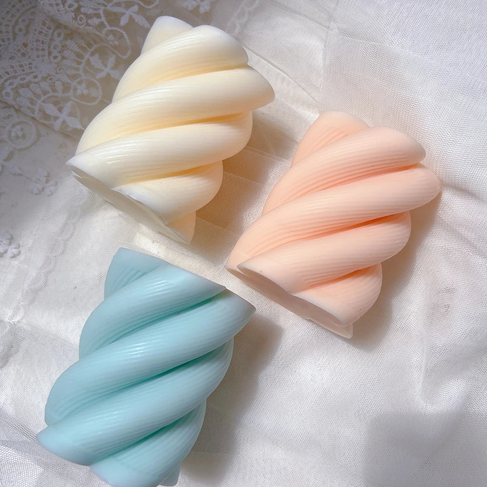 Ribbed Swirl Twisted Candle Silicone Mold