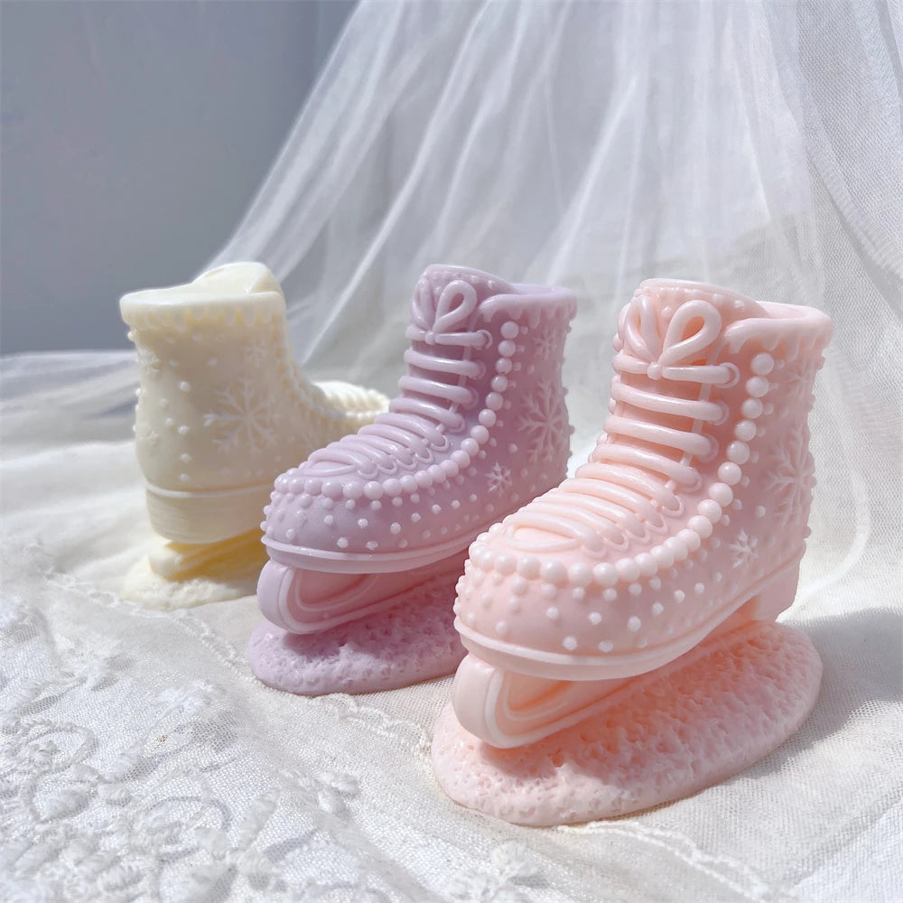 Gingerbread Ice Skates Shoe Candle Mold