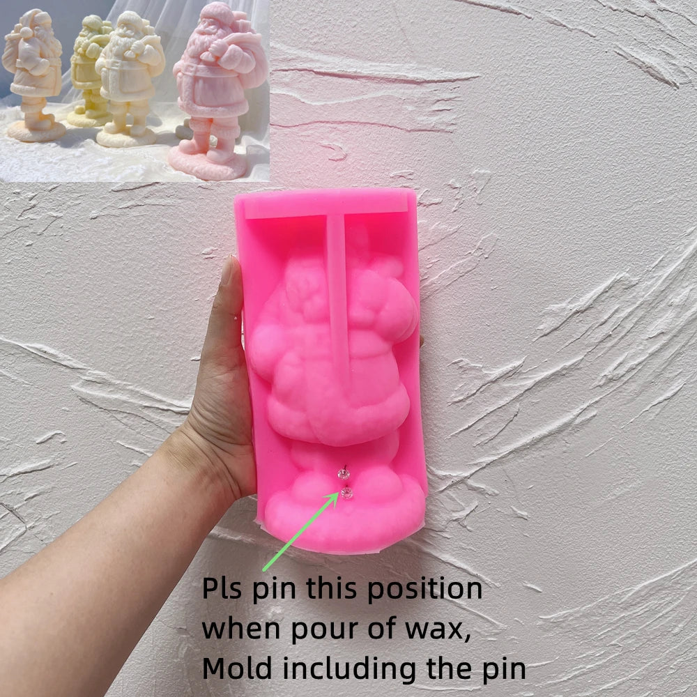 Standing Santa Claus Candle Silicone Mold