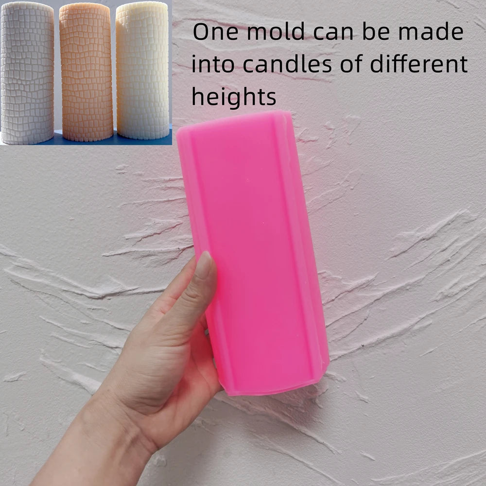 Paving Texture Pillar Candle Silicone Mold