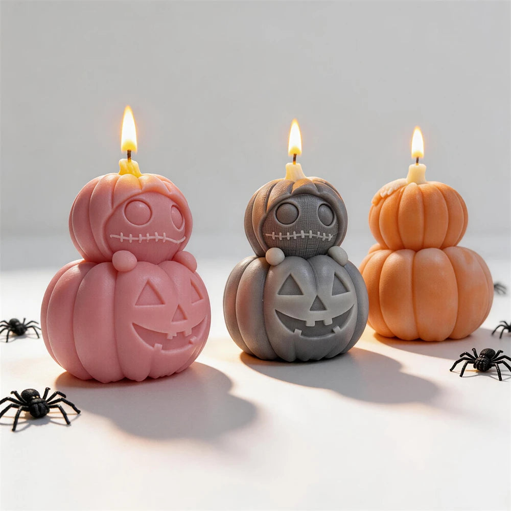 Stacked Pumpkin Silicone Candle Mold for Halloween