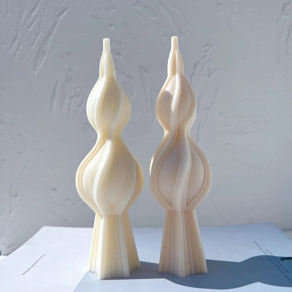 Tall Swirl Candle Silicone Molds