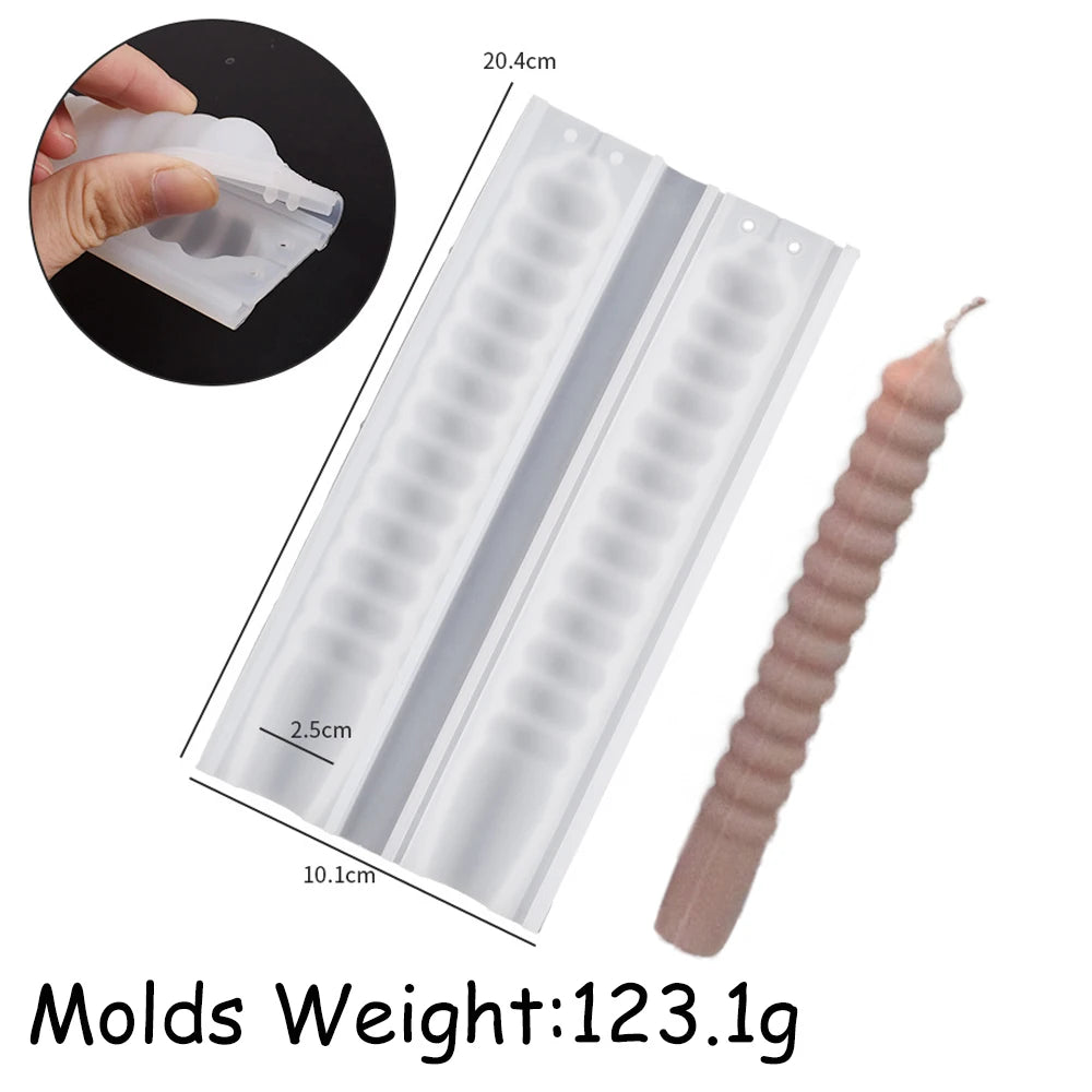 Spiral Twist Long Rod Candle Mold
