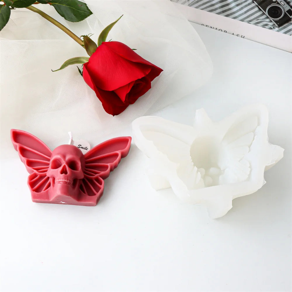 Butterfly Skull Silicone Candle Mold