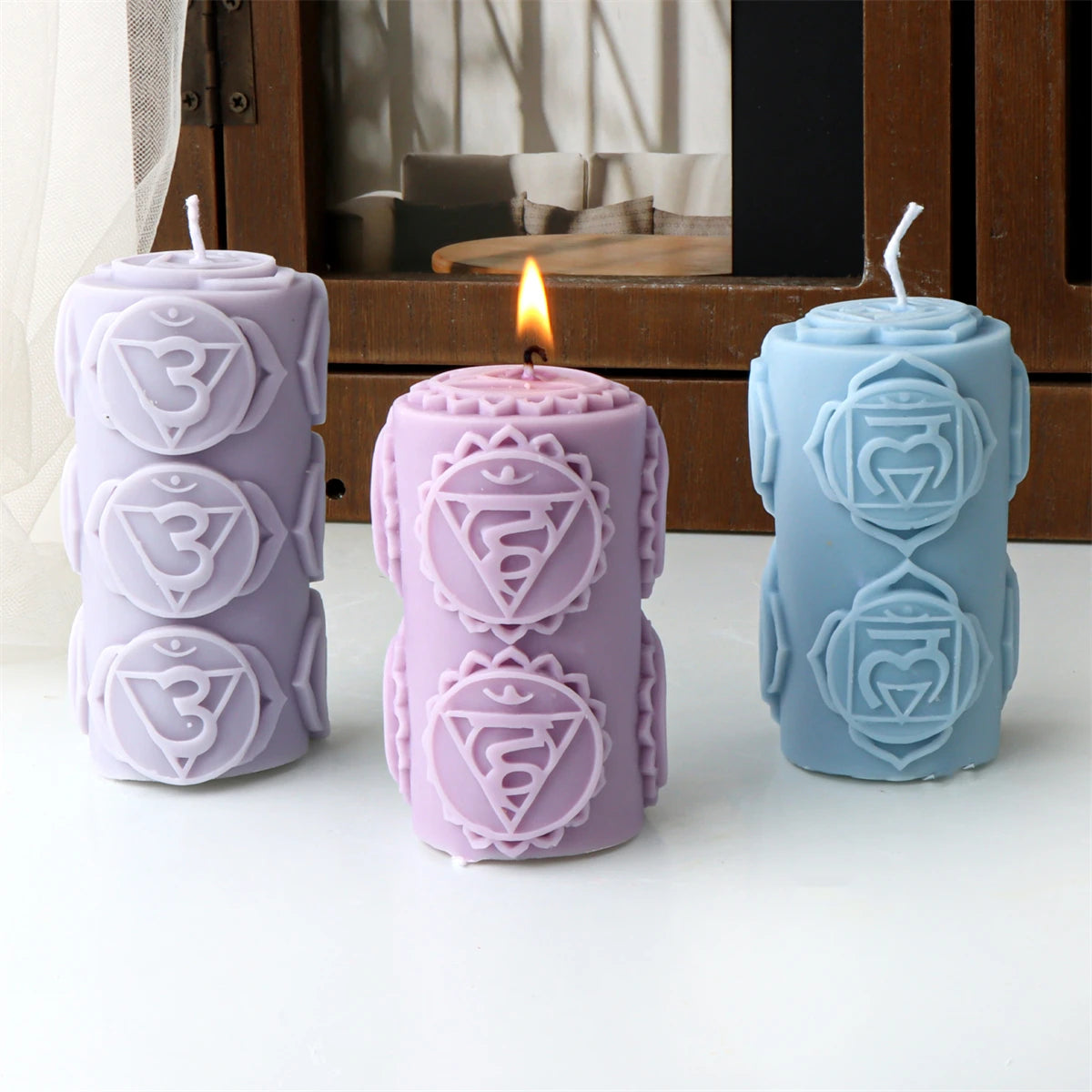 Chakras Pillar Silicone Candle Mold