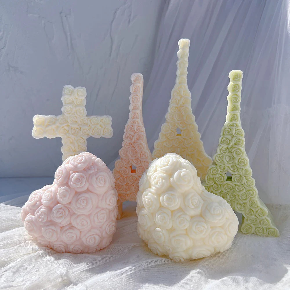 Rose Heart Silicone Candle Mold