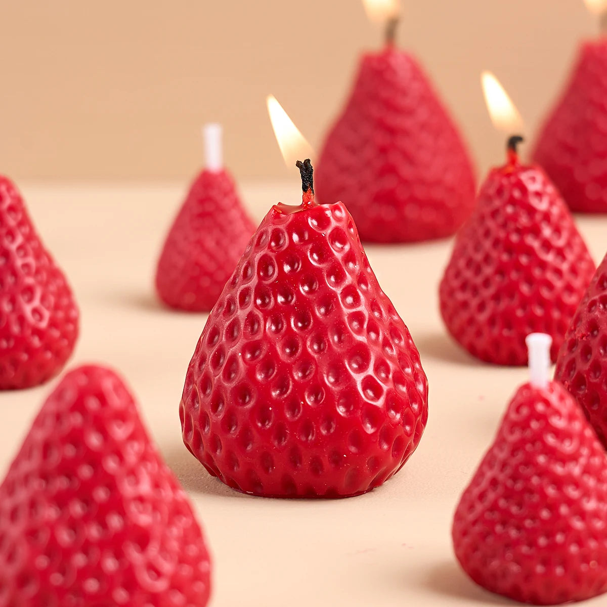 Strawberry Shaped Silicone Candle Mold 4PCS/1PC S/M/L