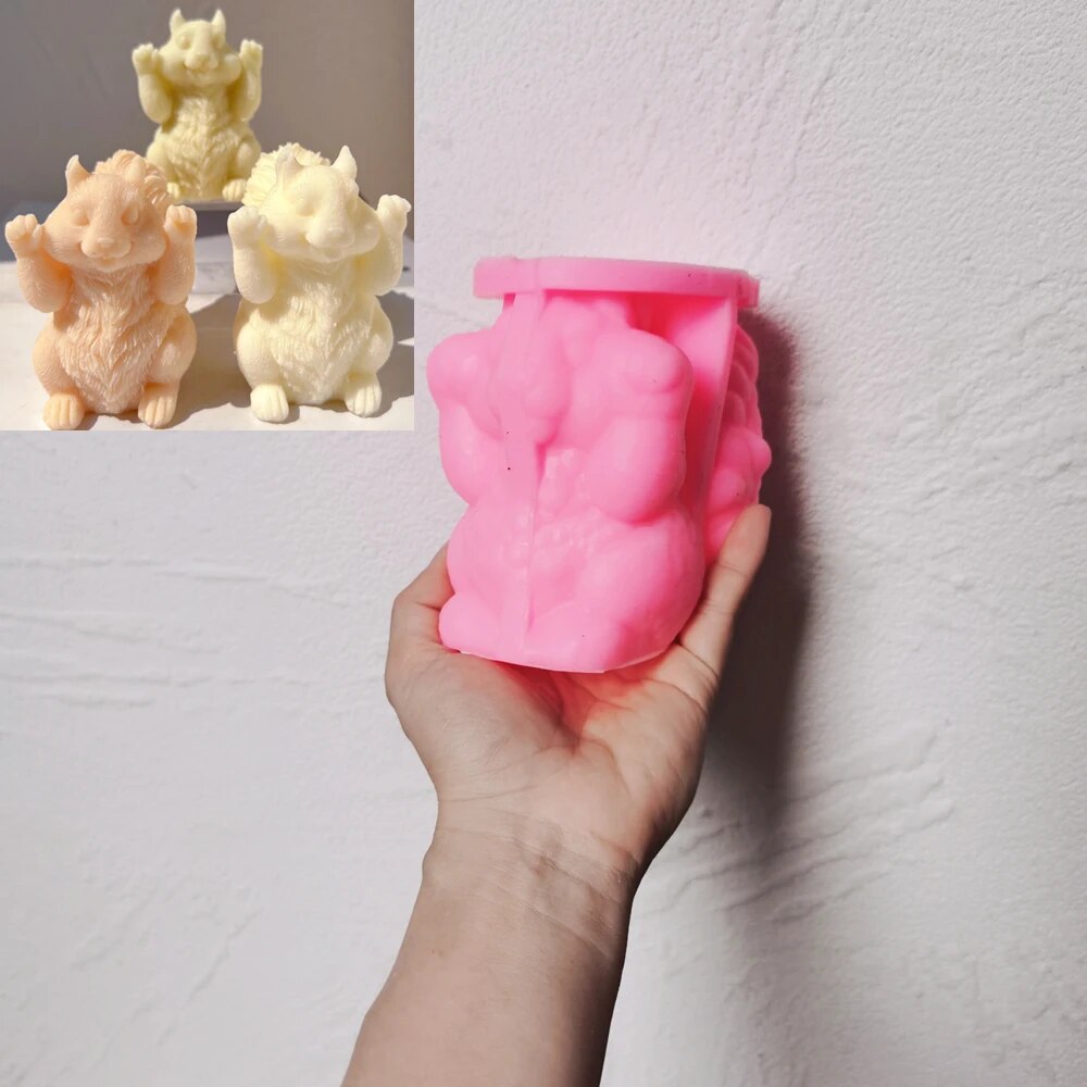 Cute Squirrel Silicone Candle Mold